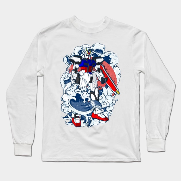 GAT-X105 Strike Gundam Long Sleeve T-Shirt by gblackid